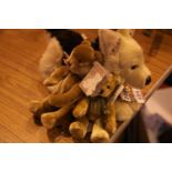 Living Nature German Shepherd pup (washable), Russ Dunwell bear with tags and a Gurd Bradley with