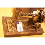 Vintage Jones cased sewing machine. Not available for in-house P&P.