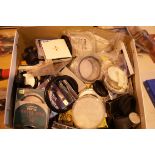 Collection of camera filters and accessories including Hoya, Cokin, Kow, Leica and Bronica. Not