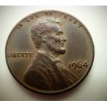 1964 USA Lincoln Cent - Denver mint. P&P Group 1 (£14+VAT for the first lot and £1+VAT for