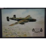 Original watercolour of Halifax Bomber C Charlie Royal Canadian Air Force signed Keith Sungey. Not