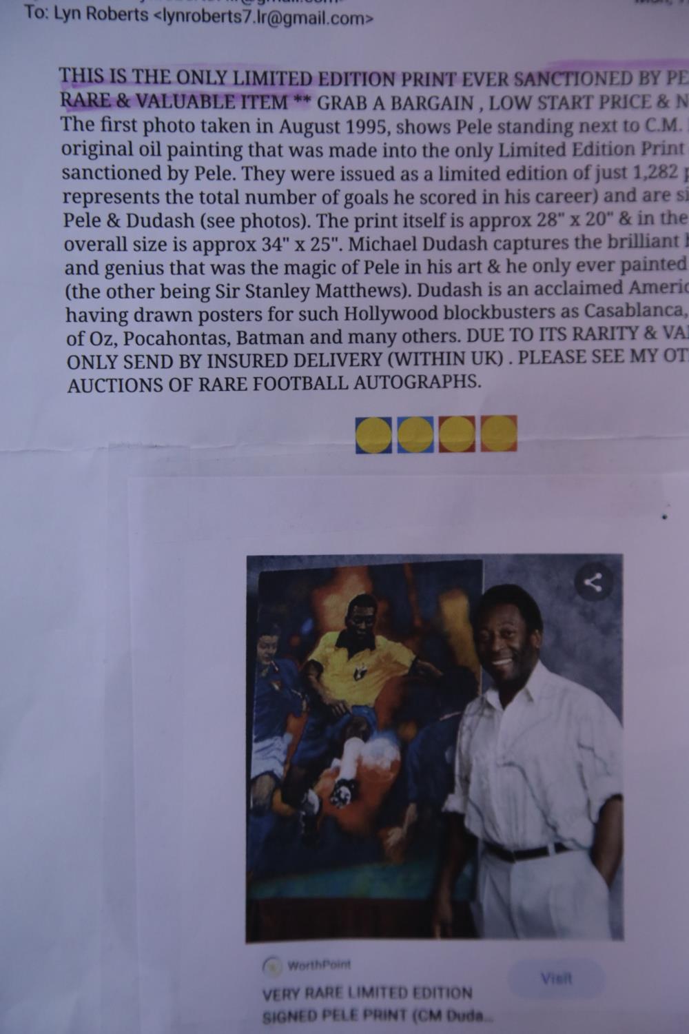 Rare limited edition print of Pele by artist CM Dudash, one of 1282 prints sanctioned by Pele to