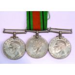 Three WWII medals. P&P Group 1 (£14+VAT for the first lot and £1+VAT for subsequent lots)
