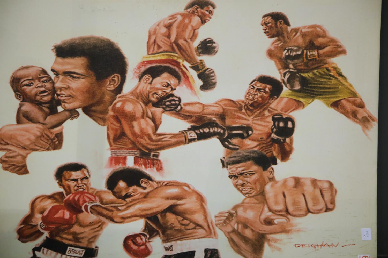 Muhammad Ali print on fabric. Not available for in-house P&P.