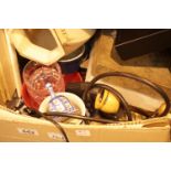 Box of mixed ceramics, glass etc. Not available for in-house P&P. Condition Report: All electrical