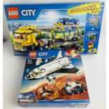 2x Lego City Sets - 60226 Space Shuttle (SEALED), 66523 Car Transporter - Opened - Contents