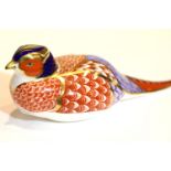 Royal Crown Derby pheasant with gold stopper, L: 15 cm. P&P Group 1 (£14+VAT for the first lot