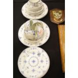 Furnivals Denmark pattern part tea service (27 pieces). Not available for in-house P&P. Condition