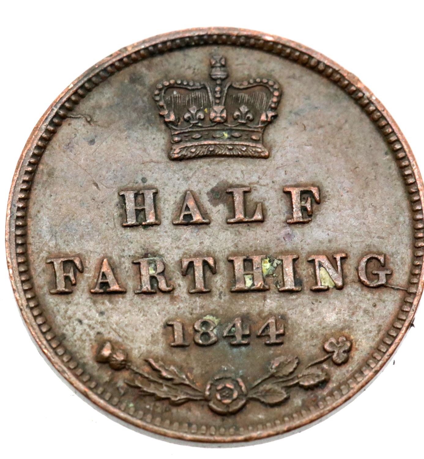 1844 - Copper Half Farthing of Queen Victoria (Young Head bust). P&P Group 1 (£14+VAT for the - Image 2 of 2