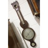 Mahogany cased barometer thermometer by Greener of Liverpool. Not available for in-house P&P