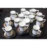 Portmeirion pottery designed by Susan Williams Ellis comprising eleven coffee cans and saucers,