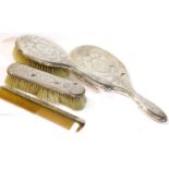 Hallmarked silver brush and comb set, Birmingham assay. P&P Group 2 (£18+VAT for the first lot