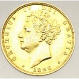 George IV c1826 shield back sovereign in good condition. P&P Group 1 (£14+VAT for the first lot