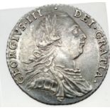 1787 Silver Shilling of King George III. P&P Group 1 (£14+VAT for the first lot and £1+VAT for