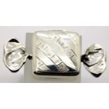 Sterling silver sweet pill box, 12g, L: 4.5 cm. P&P Group 1 (£14+VAT for the first lot and £1+VAT