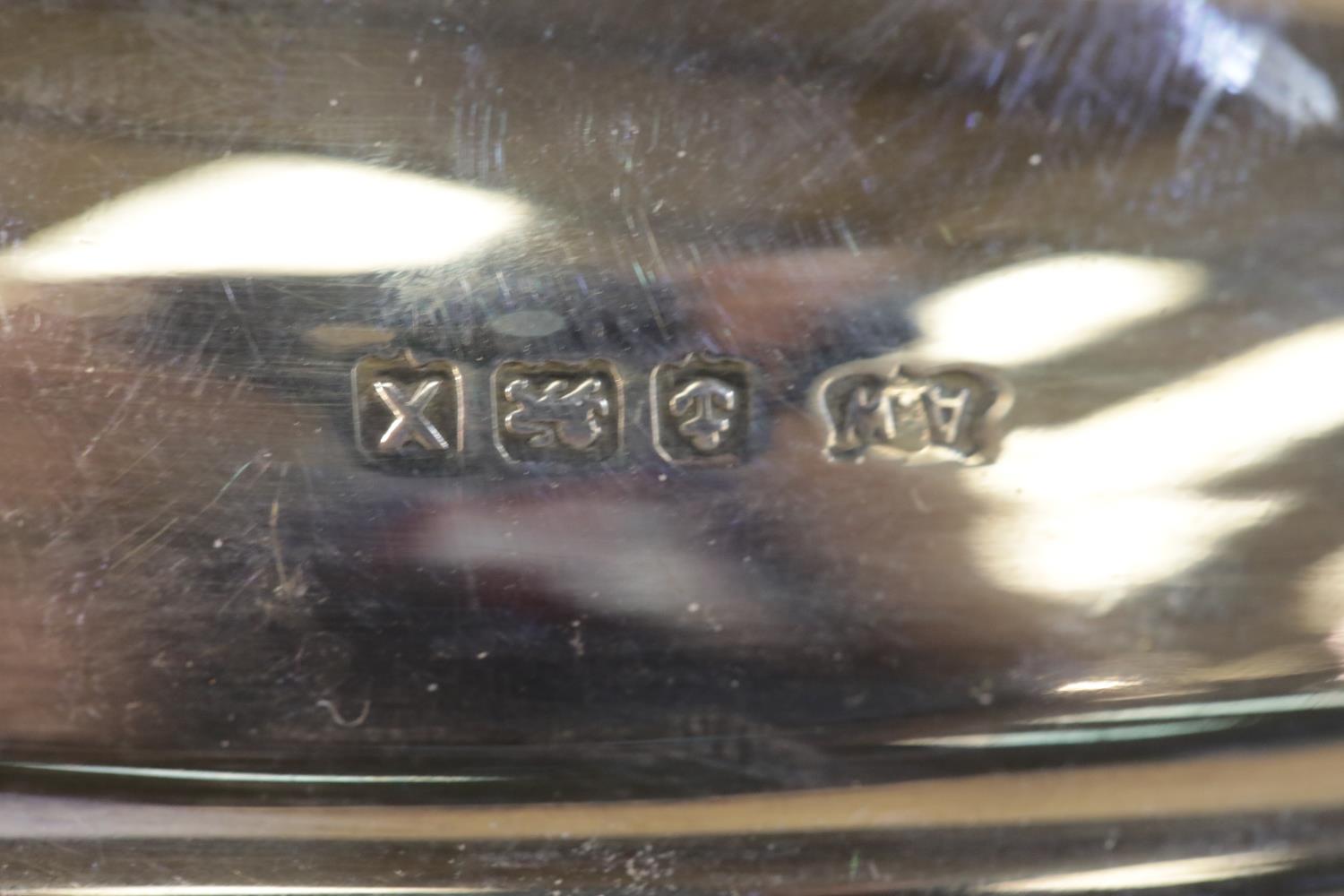 Masonic hallmarked silver presentation bowl Lodge, 3472 1947, 268g, D: 19 cm. P&P Group 2 (£18+VAT - Image 4 of 4