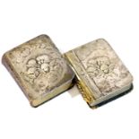 Two antique silver fronted miniature books, Hymms A&M and Morning Prayer (Morning Prayer covers