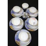 Noritake part cabinet tea service comprising cups, saucers, side plates, sugar bowl and milk jug,