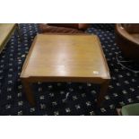 Frich of Denmark teak square coffee table, 74 x 74 x 45 cm H. Not available for in-house P&P