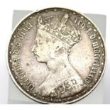1884 Silver Gothic Florin of Queen Victoria. P&P Group 1 (£14+VAT for the first lot and £1+VAT for