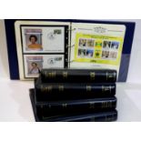Five Royal family stamp cover albums. P&P Group 3 (£25+VAT for the first lot and £5+VAT for