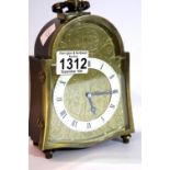 Junghans Meister brass and walnut mantel clock. P&P Group 3 (£25+VAT for the first lot and £5+VAT