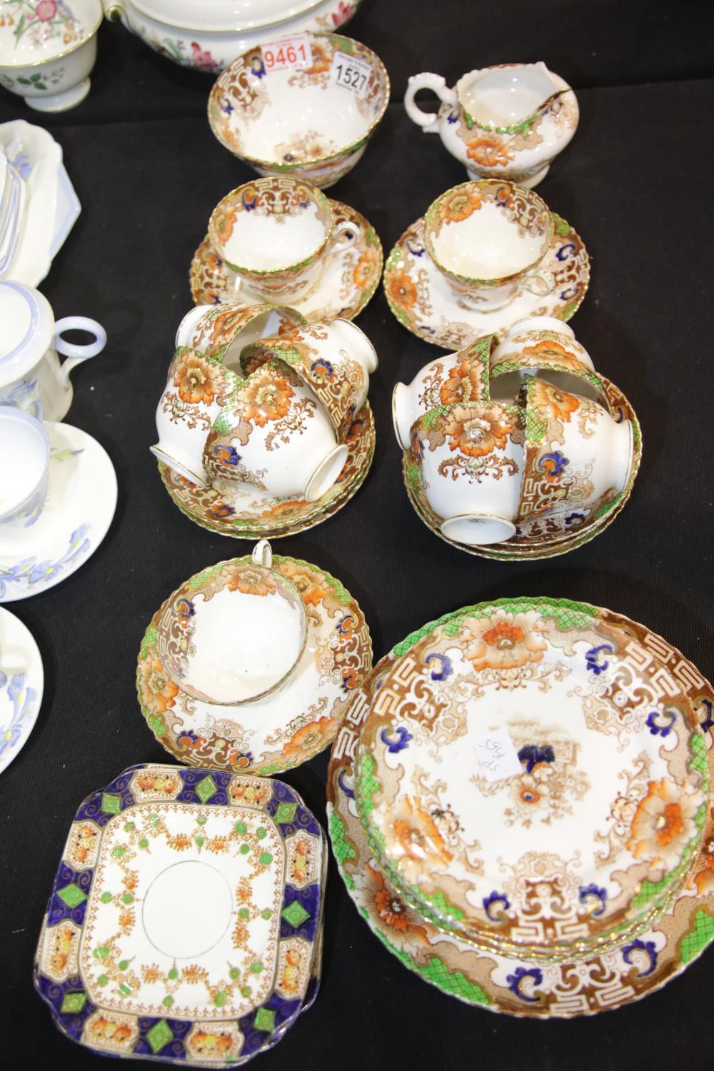 Large quantity of Imari ceramics by Samuel Radford including plates, cups, saucers. Not available
