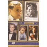 Framed and signed Leonardo Dicaprio montage. Not available for in-house P&P.