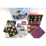 Collection of coins, boxed sets of 1970 (pre-decimalisation) & 1971 (decimalisation) coinage; 2002