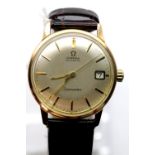 Vintage Omega Automatic Seamaster gents wristwatch c1966, gold plated with silver dial. P&P Group