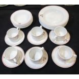 Part Harrison Line tea and dinnerware, including six cups and saucers. P&P Group 3 (£25+VAT for