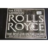 Chrome Rolls Royce sign, W: 29 cm. P&P Group 3 (£25+VAT for the first lot and £5+VAT for