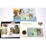 Two five pound note and coin stamp covers. P&P Group 1 (£14+VAT for the first lot and £1+VAT for
