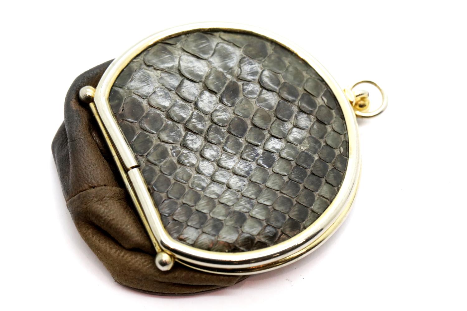 Victorian coin purse with snakeskin top. P&P Group 1 (£14+VAT for the first lot and £1+VAT for