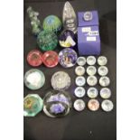 Paperweights, to include Caithness limited edition, Swarovski, Mdina and other examples, two