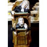 Staffordshire flatback inscribed the Vicar of Moseley, H: 22 cm. P&P Group 3 (£25+VAT for the