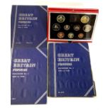 Four Whitman cases of pennies (incomplete) and a 1989 proof UK coin set. P&P Group 1 (£14+VAT for