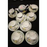 Wedgwood Citrons bone china tea service for 6 (33 pieces). Not available for in-house P&P