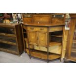 19th century inlaid rosewood chiffonier with raised upstand and two door cupboard. Not available for