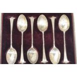 Set of six boxed hallmarked silver teaspoons. P&P Group 1 (£14+VAT for the first lot and £1+VAT