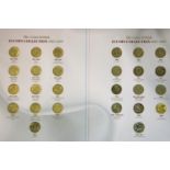 British Commemorative pound coin set missing the last round pound, 25/26 coins. P&P Group 1 (£14+VAT