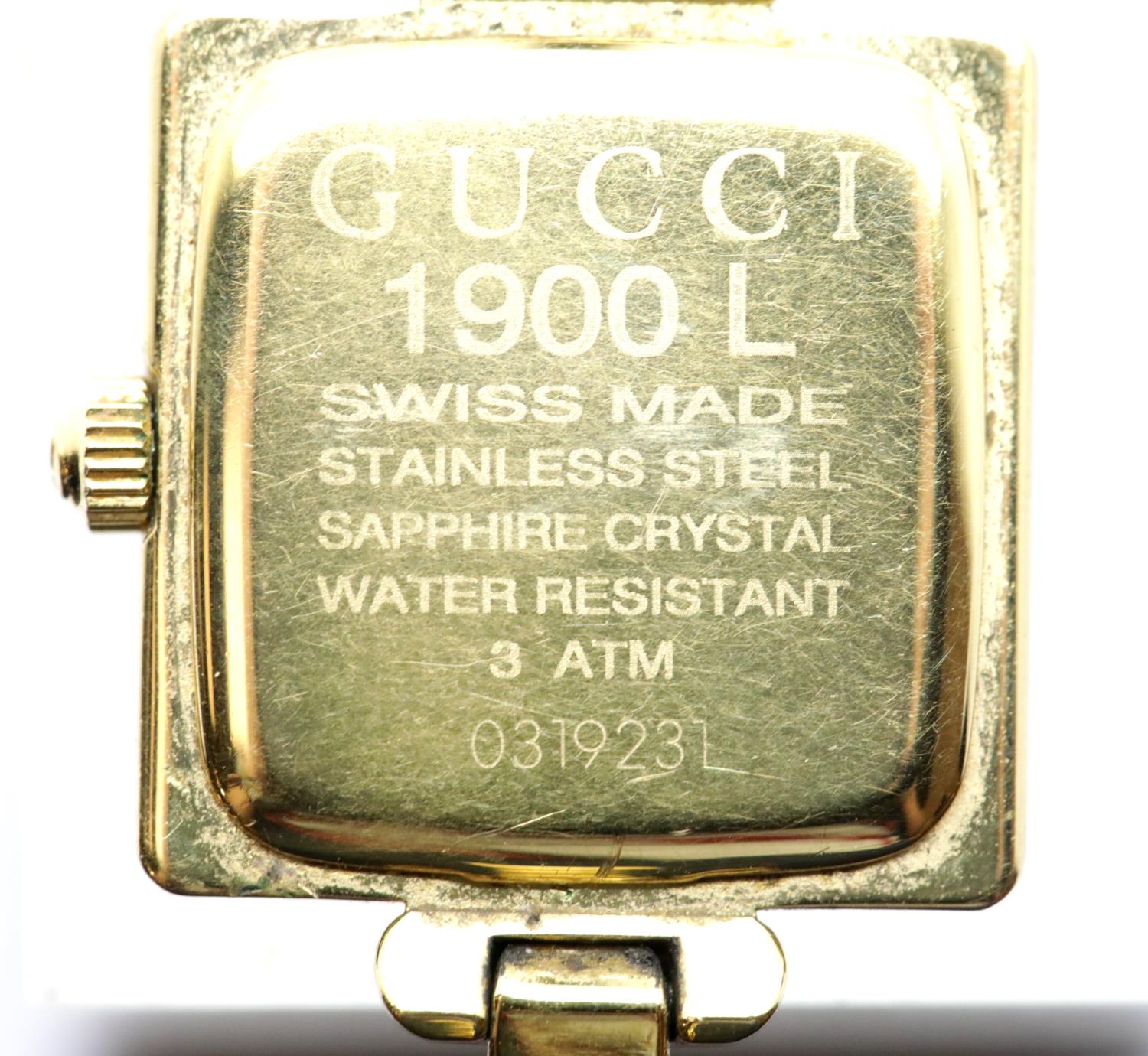 Ladies gold plated Gucci cocktail watch with champagne dial. P&P Group 1 (£14+VAT for the first - Image 2 of 2