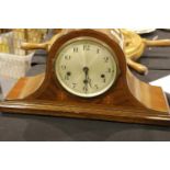 Wood cased Napoleon mantel clock with Westminster chime, L: 45 cm. Not available for in-house P&P