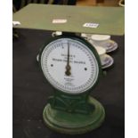 Antique Salter scales, railway parcel balance, H: 36 cm. Not available for in-house P&P