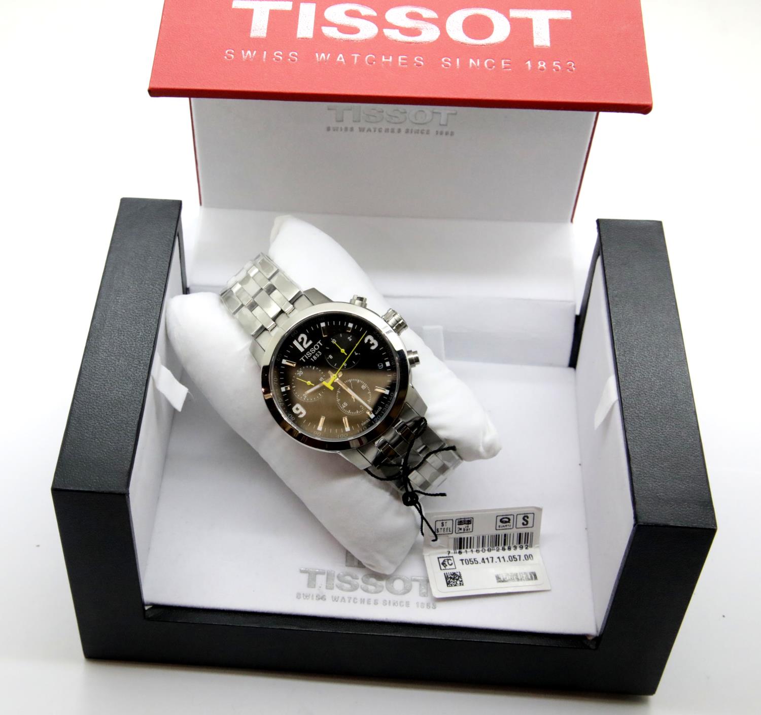 Gents chronograph Tissot wristwatch, boxed, dial D: 35 mm. P&P Group 1 (£14+VAT for the first lot