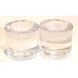 Daum France, a pair of signed mid century open salts, each H: 45 mm. P&P Group 1 (£14+VAT for the