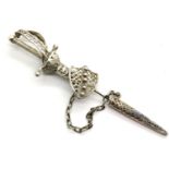 Silver plated pin brooch in form of a sword, L: 7 cm. P&P Group 1 (£14+VAT for the first lot and £