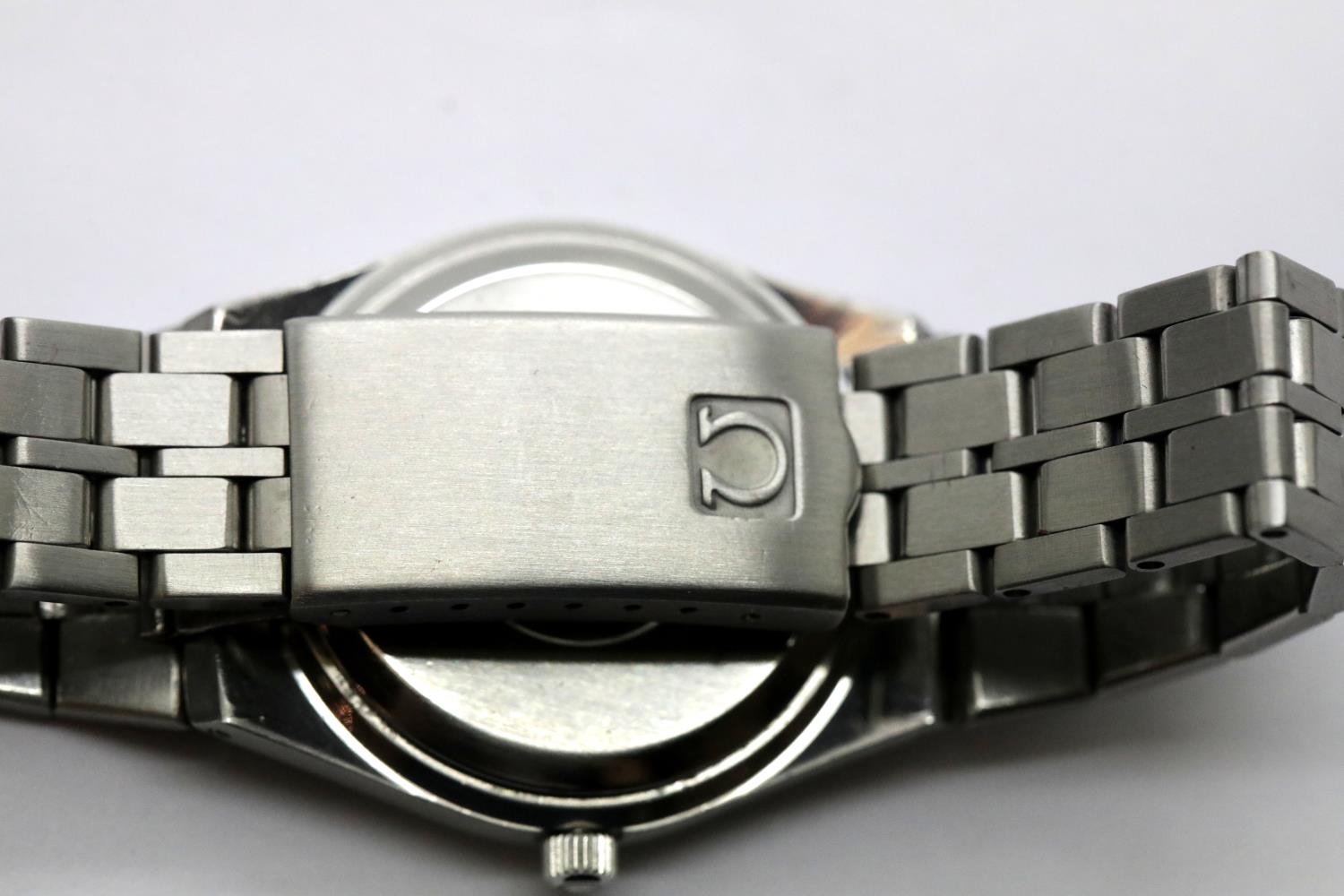 Gents Omega Seamaster quartz wristwatch c1977 stainless steel grey dial, original Omega strap. P&P - Image 3 of 4