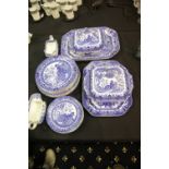 *** WITHDRAWN *** Burleigh Ware Willow pattern dinner service, a six place setting, including dinner
