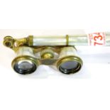 Antique mother of pearl opera glasses, c1900 by H Hughes & Son London. P&P Group 1 (£14+VAT for